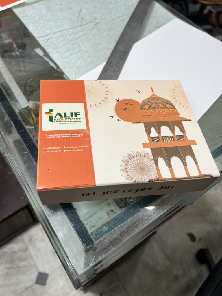 Luxury Box with a company logo sticker
