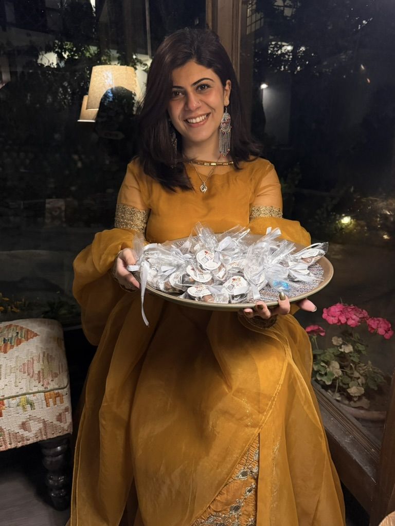 Tray of clear wedding favour bags