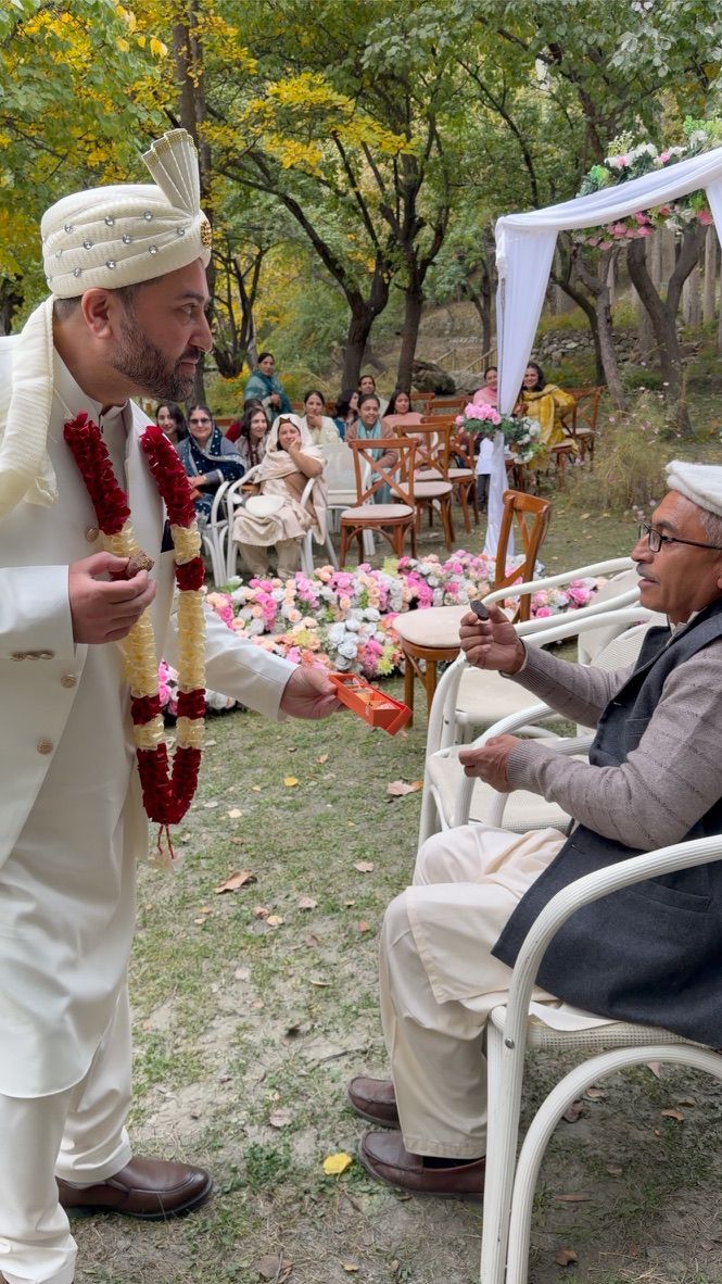 Groom sharing Date Pop dates at the nikkah