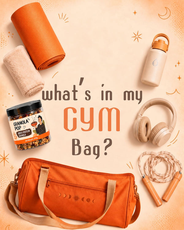 Granola Pop in a gym bag