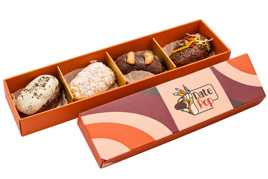 Open Mini Box of 4 chocolate dates