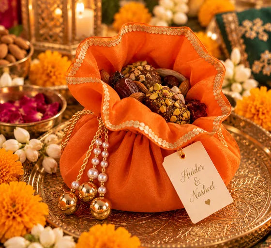 Real Date Pop organza potli filled with dates