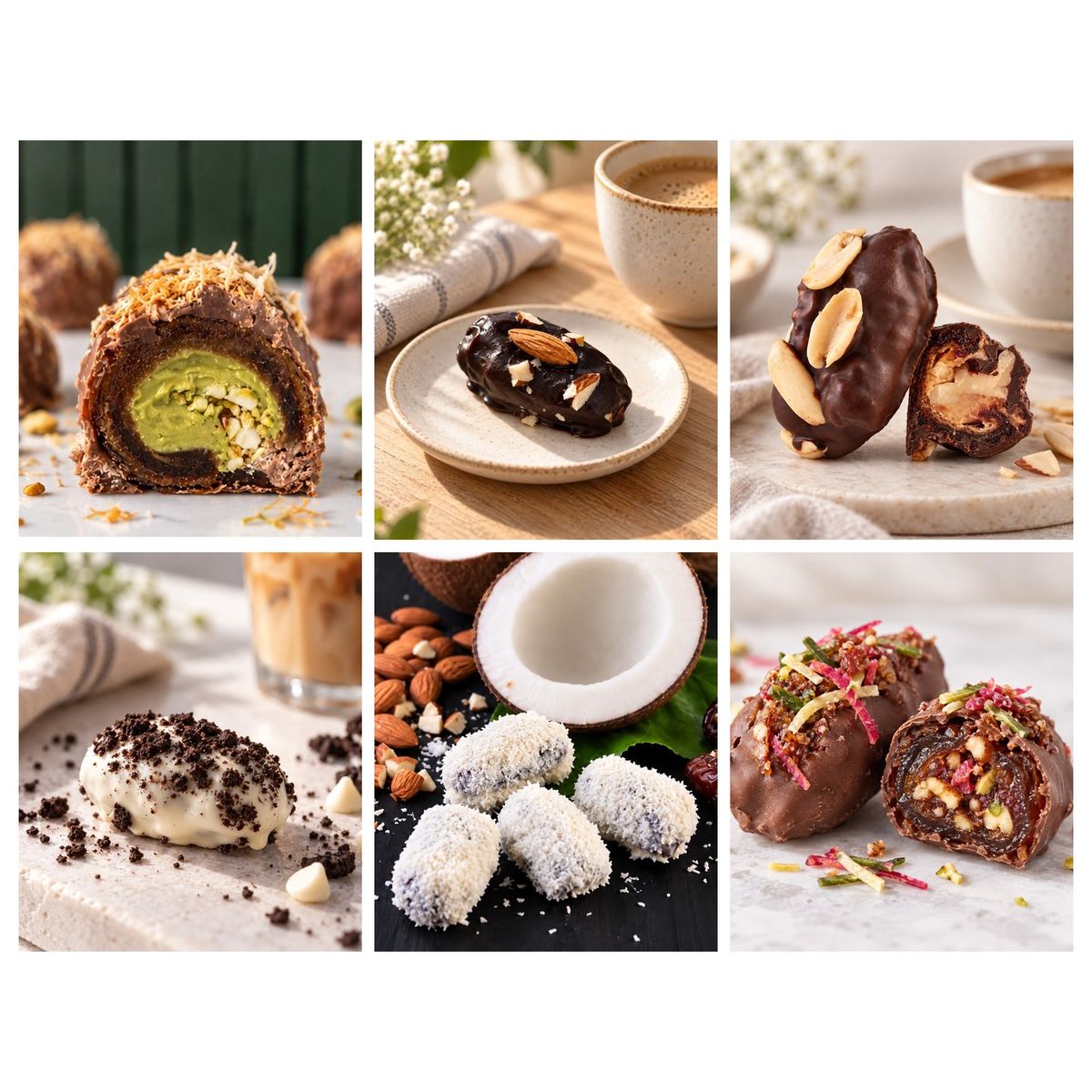 Date Pop, all six flavours of chocolate coated stuffed dates