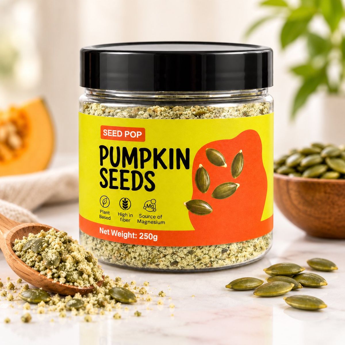 Seed Pop Pumpkin Seeds, freshly ground