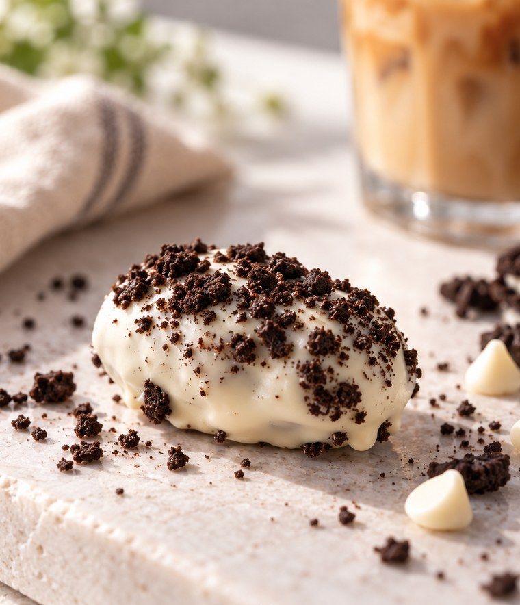 Cookies and Cream, a chocolate coated stuffed date