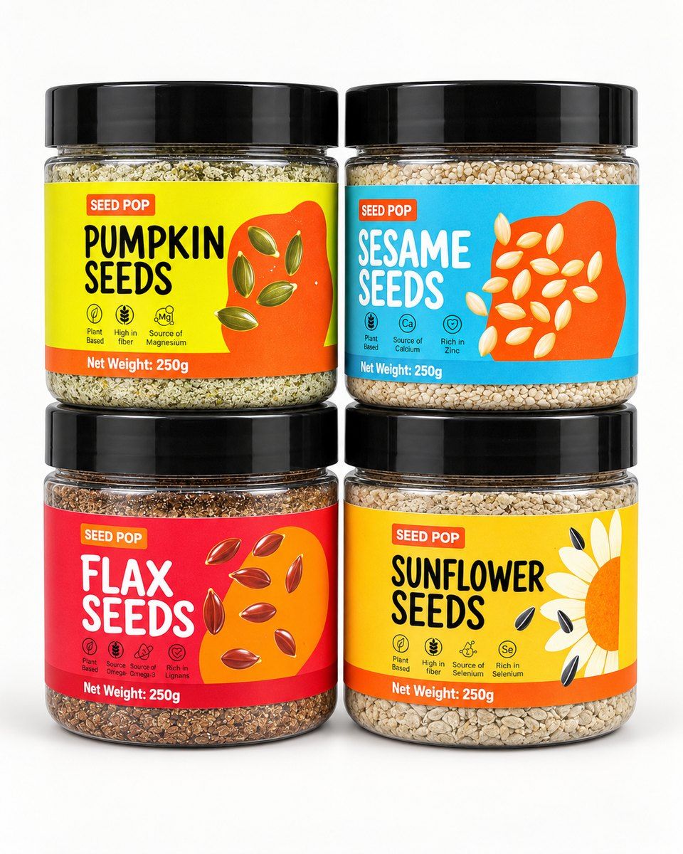 Seed Pop, all four jars