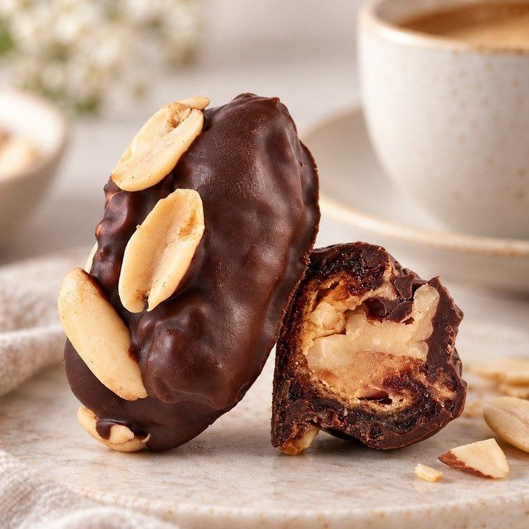 Peanut Butter Walnut chocolate stuffed date