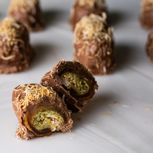 Date Pop — chocolate-coated stuffed dates